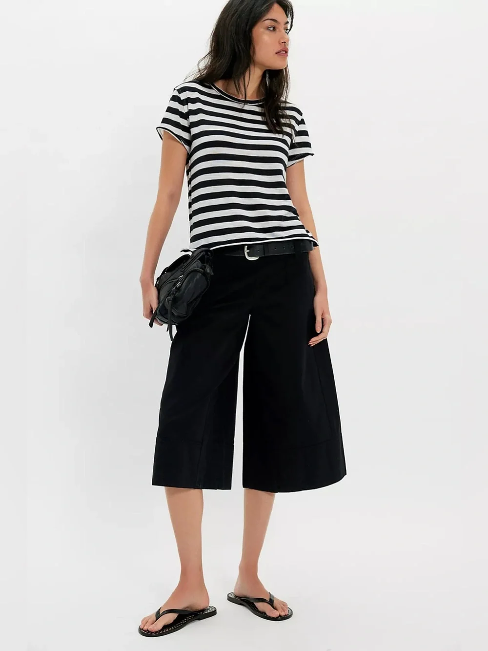NWT! Free People We The Free Nora Striped Cotton Tee Sz Small
